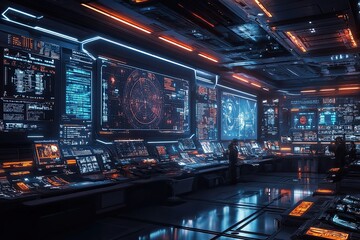 Poster - Futuristic control room 