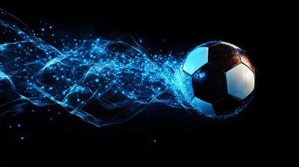 Wall Mural - Dynamic Soccer Ball with Energy Effects in Motion