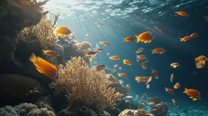 Wall Mural - Underwater Paradise: A Vibrant Coral Reef