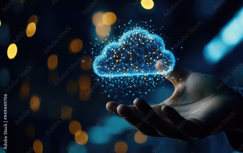 Developer deploying a website via a cloud platform, modern web hosting ...
