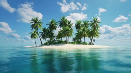vacation on a deserted island in the tropics