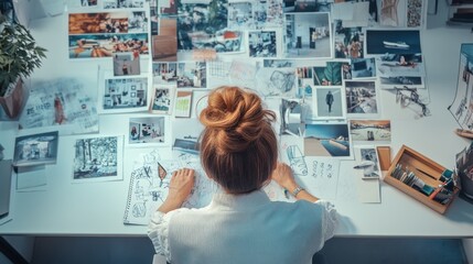 Poster - Creative marketer working on a campaign concept 