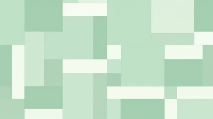 Wall Mural - This flat style illustration showcases a geometric pattern of interlocking squares in trendy pastel green, perfect for contemporary design projects