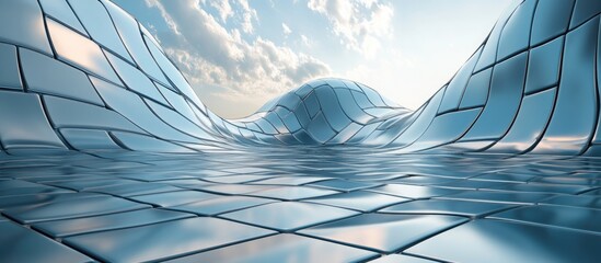 Poster - 3D rendering of an abstract tiled background