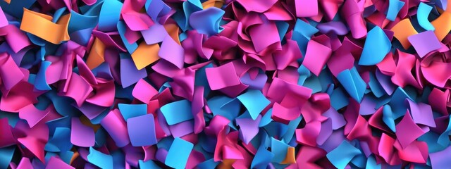 Poster - 3D rendering of colorful tissue scraps