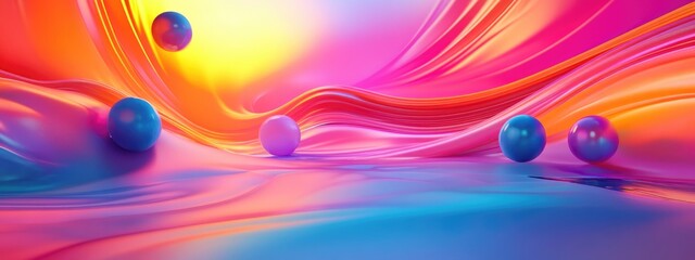 Poster - Color Dream series featuring a composition of gradients and spectral hues in a 3D cartoon rendering embodying themes of imagination creativity and art painting within the Paint Movement