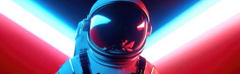 Aufkleber - 3D illustration of a silver astronaut in a cartoon style