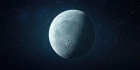 3D cartoon depiction of the Moon