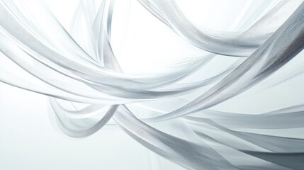 Poster - Elegant abstract wires set against a white backdrop Contemporary tech background featuring a futuristic design element 3D rendered image on a clean white surface