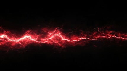 Poster - Isolated visual effect of a red lightning strike on a black background