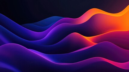 Poster - Vibrant purple blue and orange gradient banner set against a dark backdrop