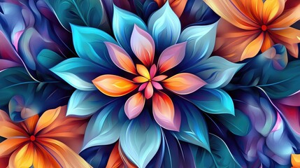 Poster - Floral abstract ornament graphic design illustration