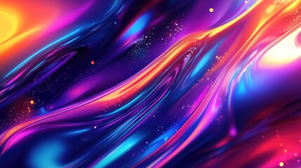 Canvas Print - Vibrant abstract background featuring luminous colors and a glossy modern design in a 2D illustration style