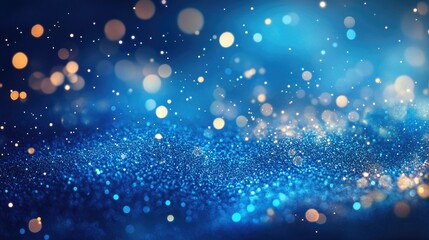 Poster - Glamorous abstract blue background illustration featuring shimmering glitter elements