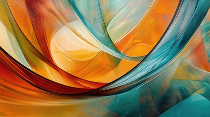 Poster - Dynamic abstract composition featuring radiant colors and flowing shapes in a modern artistic interpretation