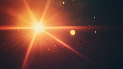 Poster - Lens flare effect on a dark background perfect for adding overlays or screen filters to images