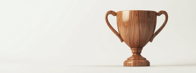 Poster - Wooden trophy cup against a white background 3D rendering