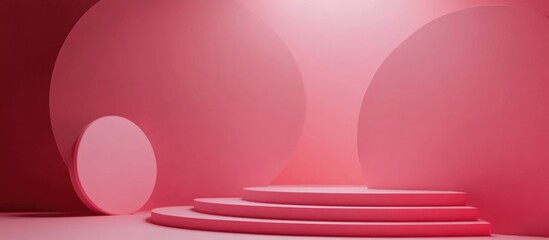 Poster - Abstract background featuring a geometric shape podium designed for product presentation 3D rendering