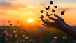 © Max_T - Human hand releasing Butterflies