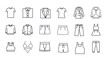 © Kristian - Filled Outline Clothing Icons Vector. editable
