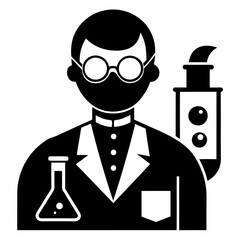 Wall Mural - Chemist Black silhouette