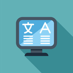 Poster - online language translator software for website and blog content displaying on computer screen