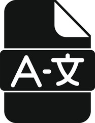 Poster - Black glyph icon for a language file showing different alphabet letters