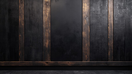 Wall Mural - Black Wooden Wall.