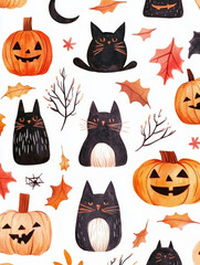 Wall Mural - halloween pattern background art illustration