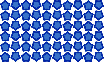 Abstract Seamless geometric pattern with blue hexagon stars checkerboard background. Vector illustration, repeat star pattern design for fabric printing, star patter