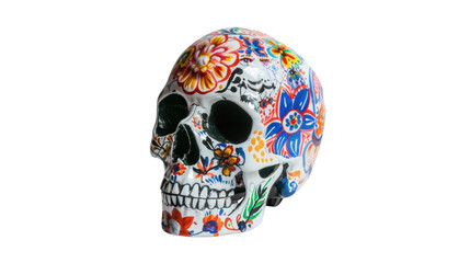 Mexican skull tradition isolated on white background