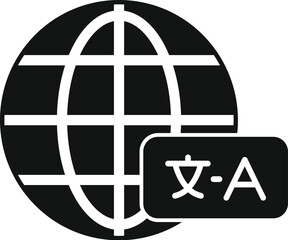 Poster - this simple icon represents the concept of global language translation