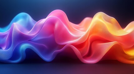 Wall Mural - Abstract Colorful Waves of Fabric Generative AI