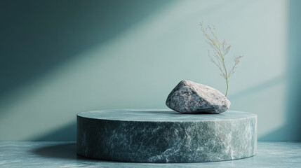 Wall Mural - Green Marble Pedestal.