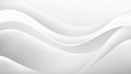 Poster - Abstract white wave background. Minimal white graphic wallpaper. 2D Illustration.  Smooth white wave background