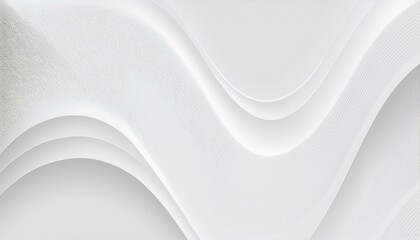 Abstract white wave background. Minimal white graphic wallpaper. 2D Illustration.  Smooth white wave background