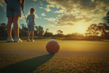 Wall Mural - Family Playing Golf