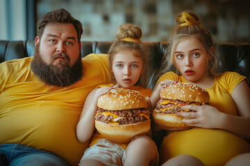 Canvas Print - Obese Family