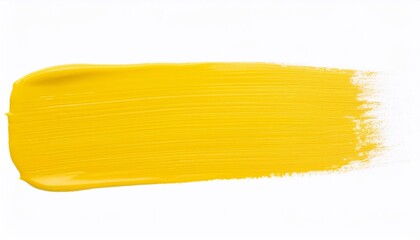 Canvas Print - Bright yellow brushstroke contrasts against a pristine white backdrop