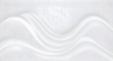 Poster - Abstract white wave background. 3d white background with white curved wavy sparkle with copy space for text. Three-dimensional wave and white background