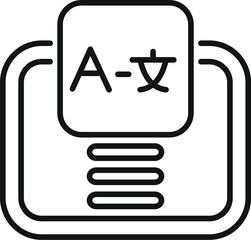 Sticker - Simple icon of a digital translation app converting english alphabet letters to chinese symbols