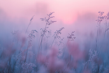 Canvas Print - Misty Meadow Sunset.