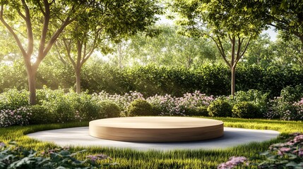 A large round stone in a grassy field with trees in the background