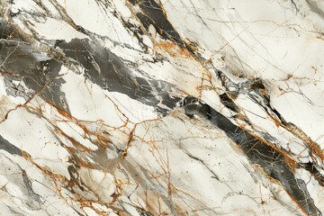 Poster - Detailed view of smooth, glossy marble surface with natural veining and intricate patterns, Smooth and glossy finish highlighting rich natural tones in marble
