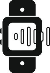 Poster - Black solid icon for a smart watch playing an audiobook, for apps and websites