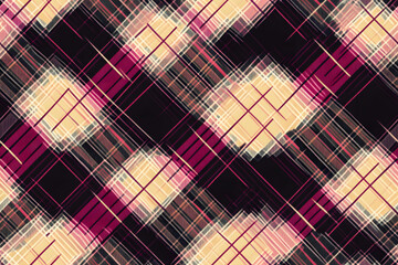 Canvas Print - Tartan plaid background, diagonal check seamless pattern. Vector fabric texture for textile print, wrapping paper, gift card, wallpaper.