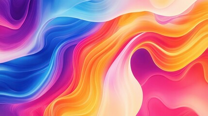 Wall Mural - Abstract Colorful Swirls and Waves Background