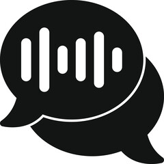Poster - two overlapping speech bubbles with an audio waveform symbolizing a voice message