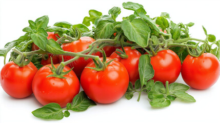 tomato bush, red tomatoes, tomatoes with leaves, tomatoes on a branch