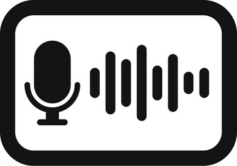 Poster - microphone icon is recording a sound wave, symbolizing a voice assistant or speech recognition softw